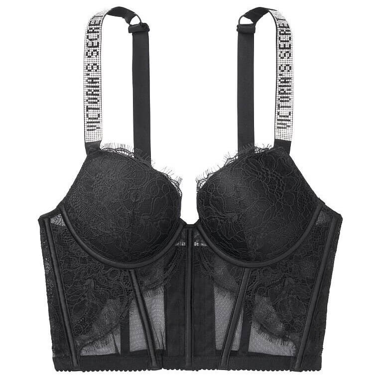 

Корсетный топ Victoria's Secret Very Sexy Shine Strap Push-Up, черный