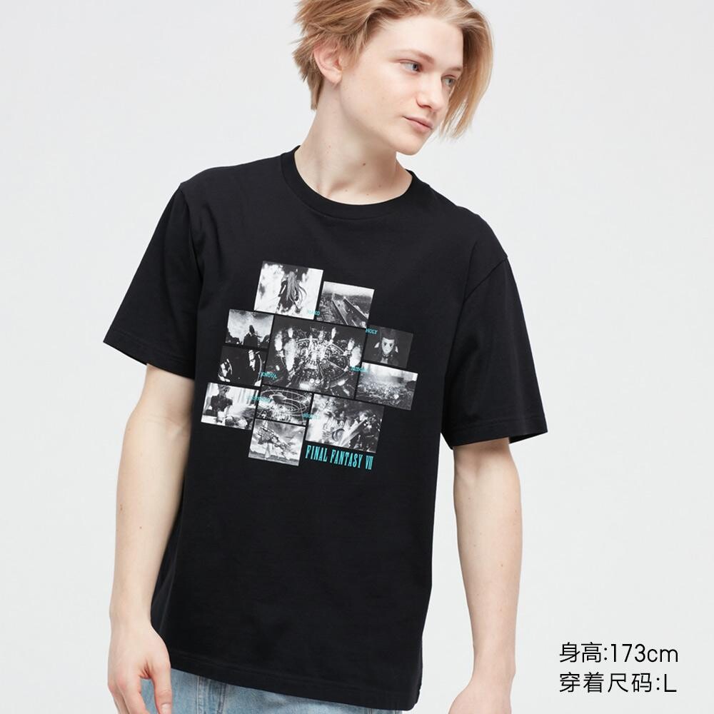 

Футболка с принтом унисекс Uniqlo, черный