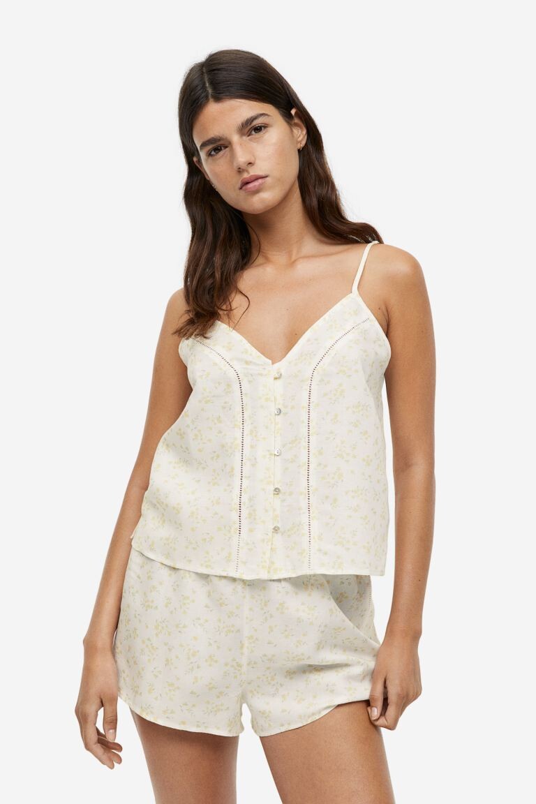 

Льняная пижама H&M, белые/мелкие цветы