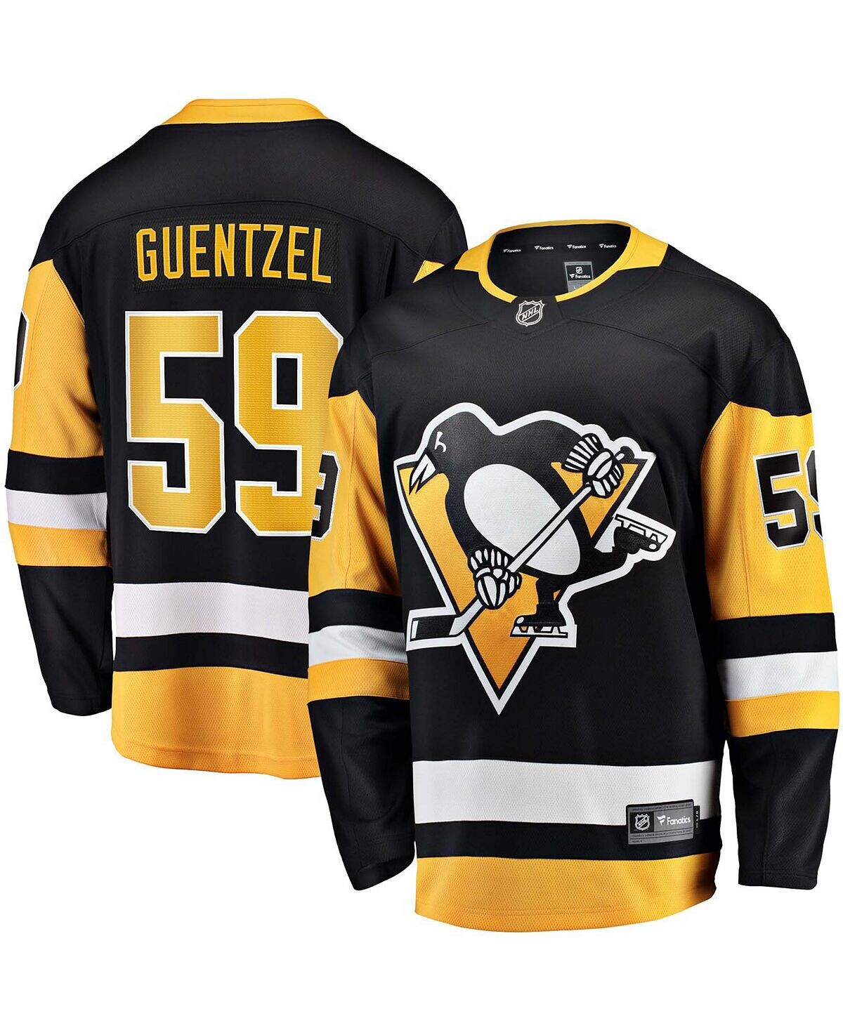 

Мужская футболка jake guentzel black pittsburgh penguins home premier breakaway player Fanatics, черный