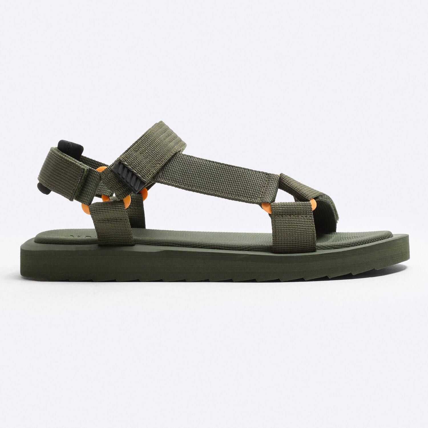 Сандалии Zara Technical, зеленый сандалии zara technical chunky sole черный