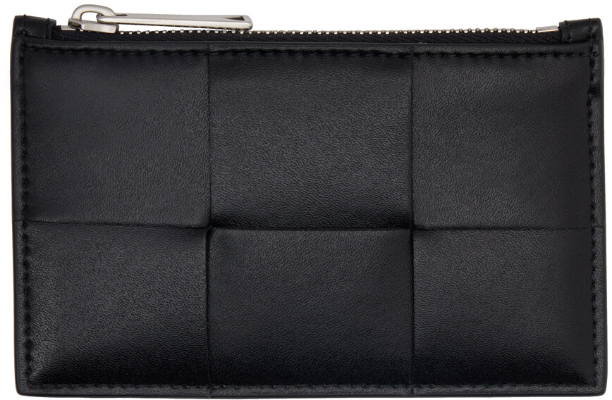 

Черная визитница на молнии Bottega Veneta