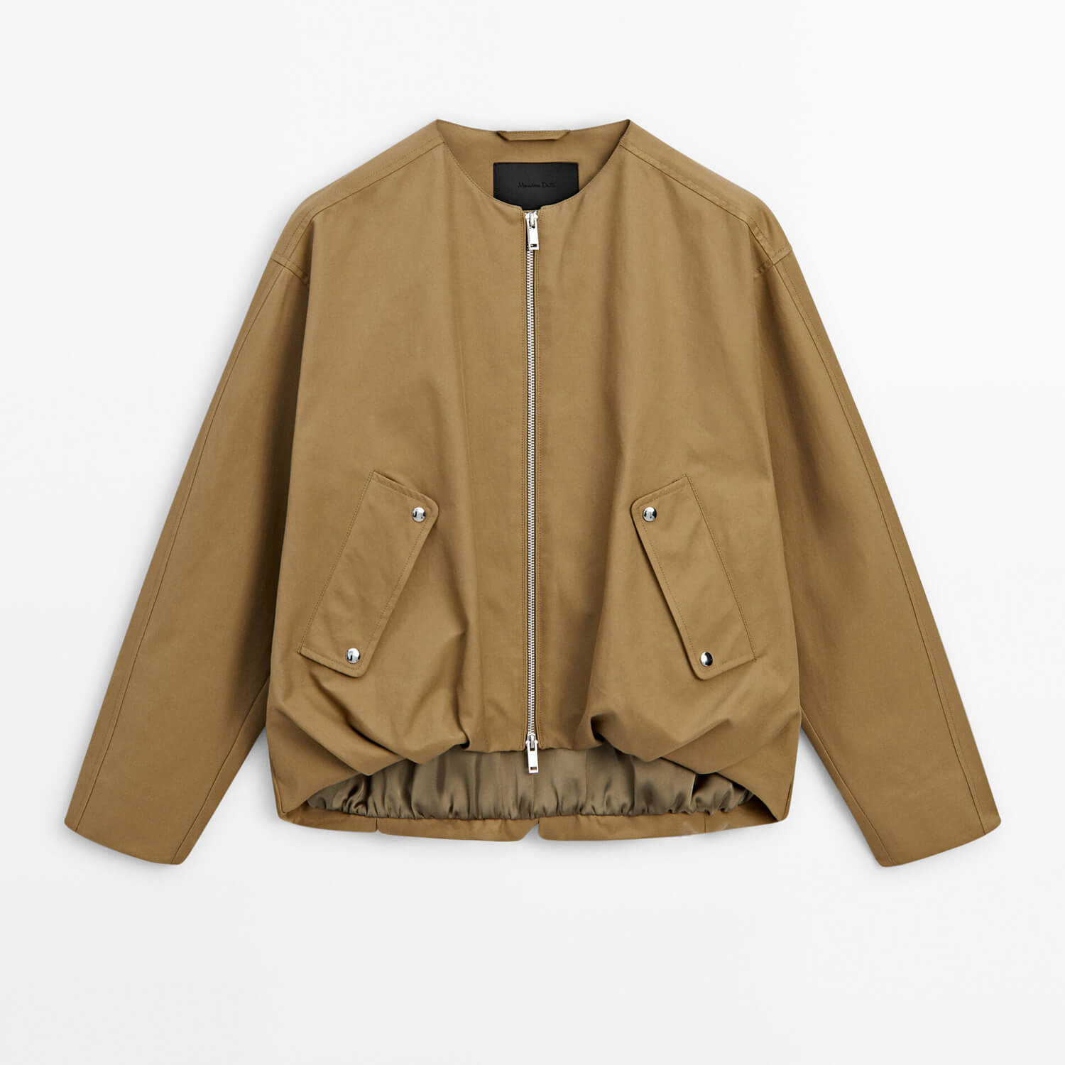 Куртка Massimo Dutti Voluminous With Snap Buttons, коричневый
