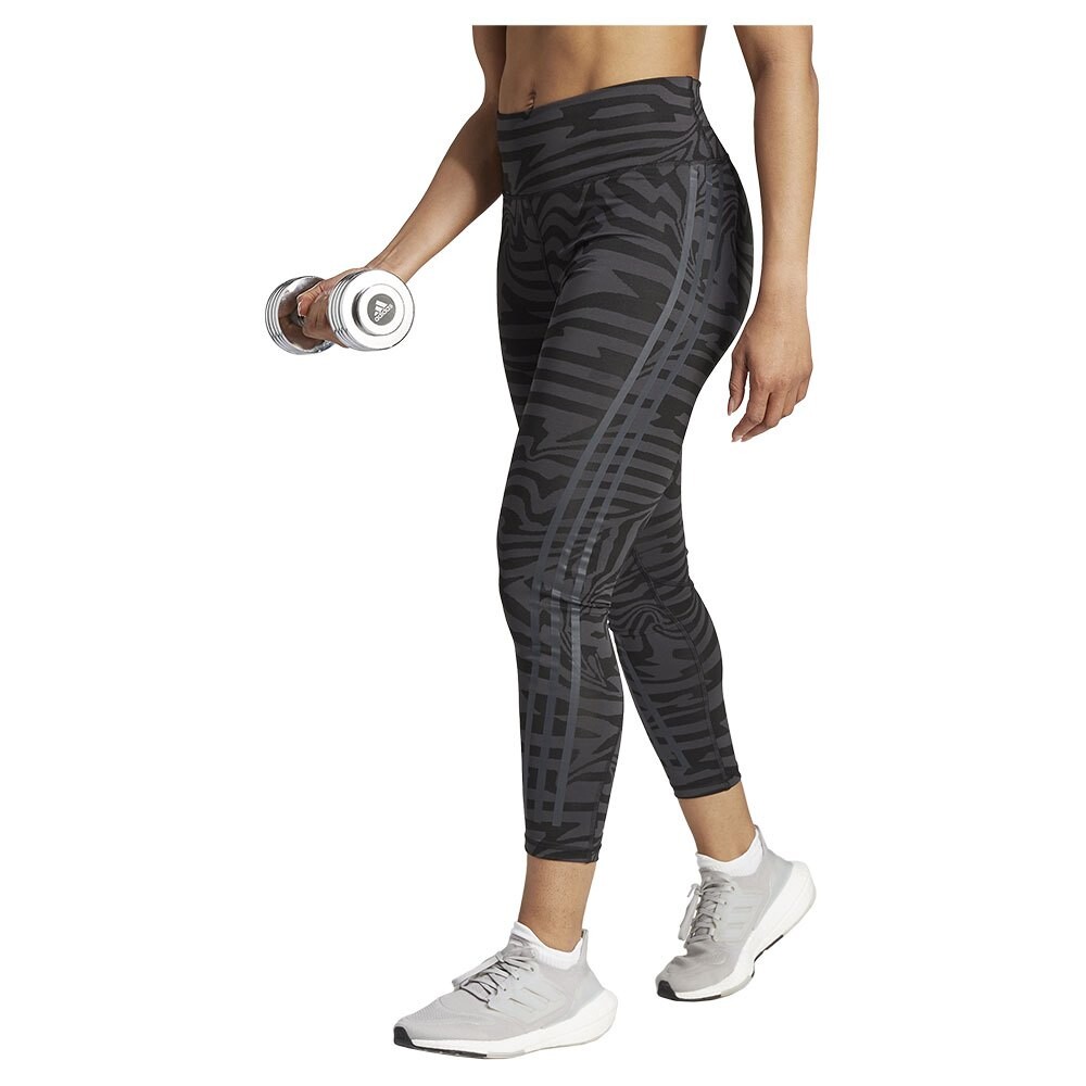 

Леггинсы adidas Optime Icons Jacquard 3 Stripes, черный