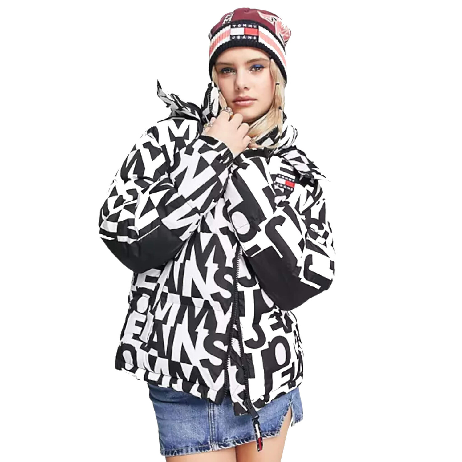 

Пуховик Tommy Hilfiger Alaska Hooded Down Filling, черный/белый