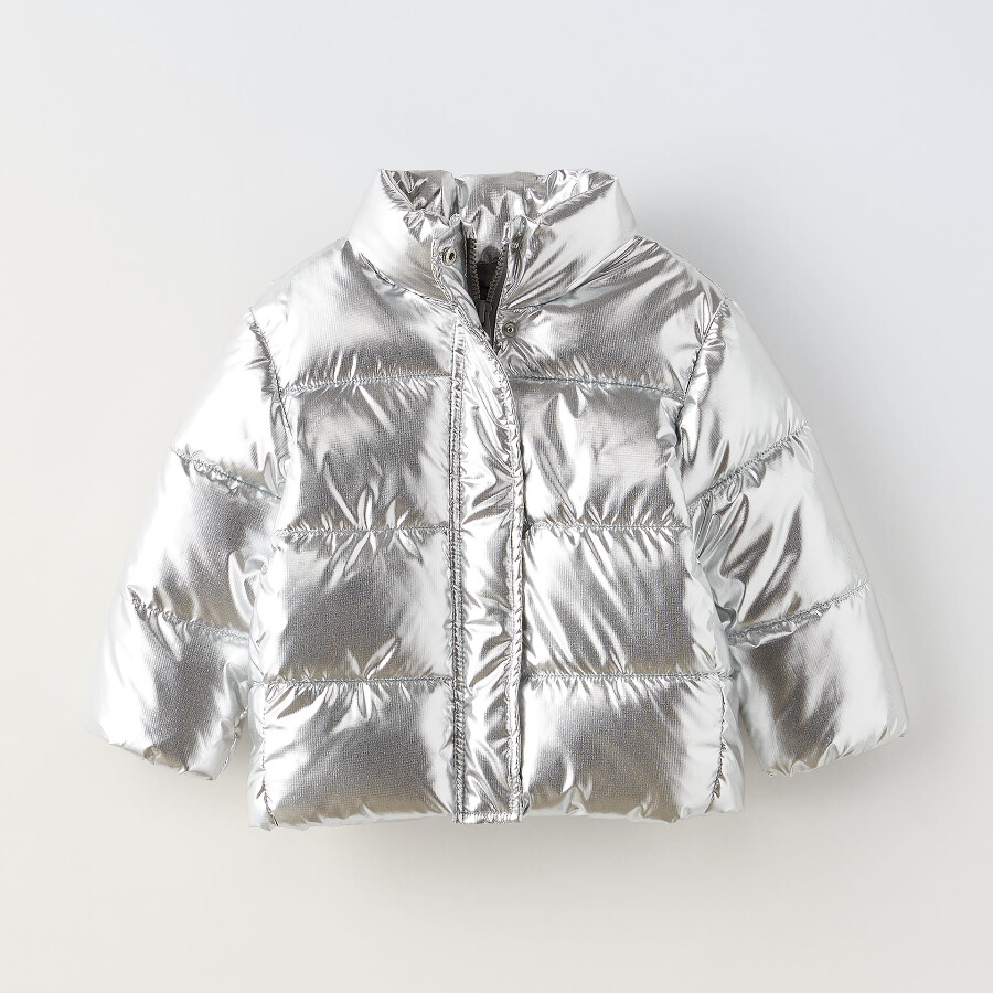 

Куртка для девочки Zara Puffer, серебристый