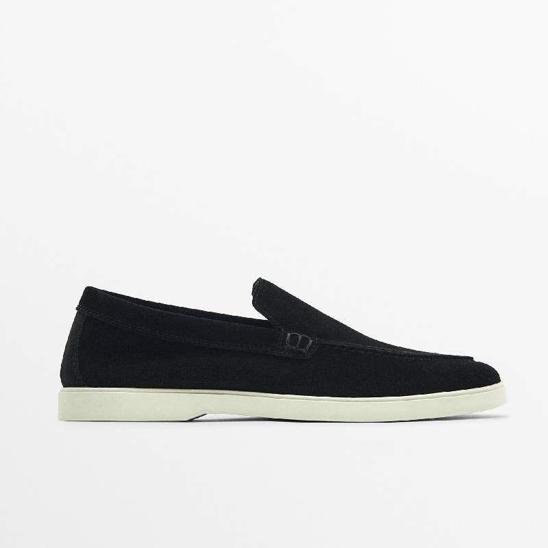 

Мокассины Massimo Dutti Split Suede, черный