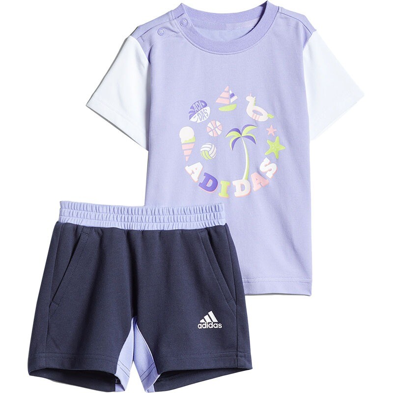 

Детский комплект Adidas Casual Sports, 2 предмета, фиолетовый/мультиколор