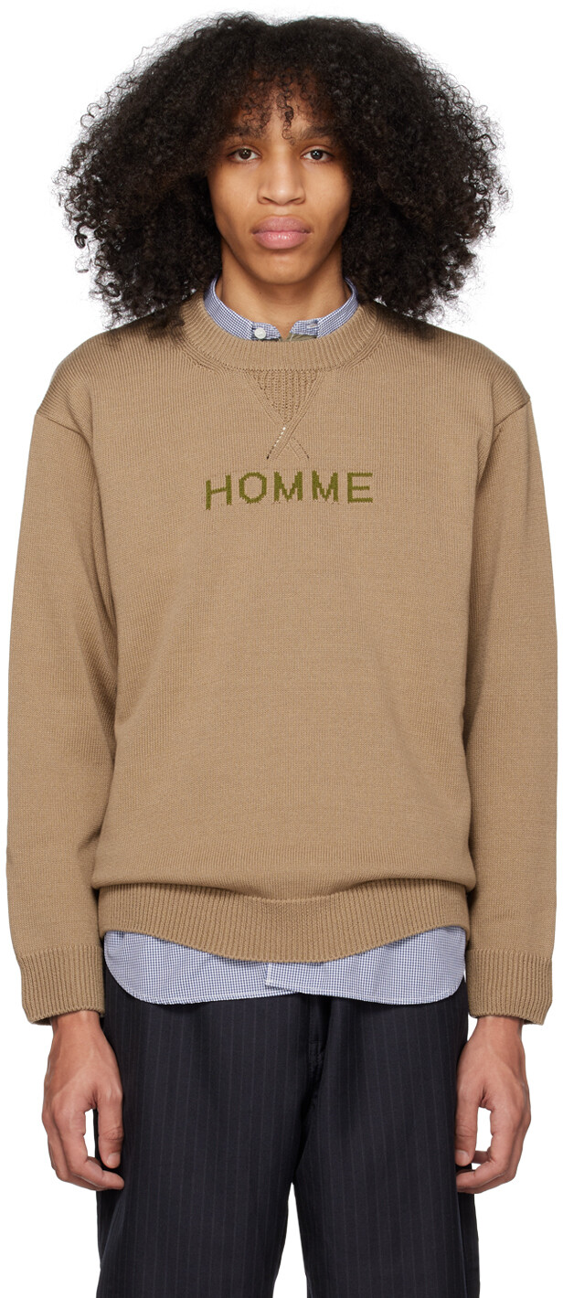 

Бежевый жаккардовый свитер Comme des Garçons Homme
