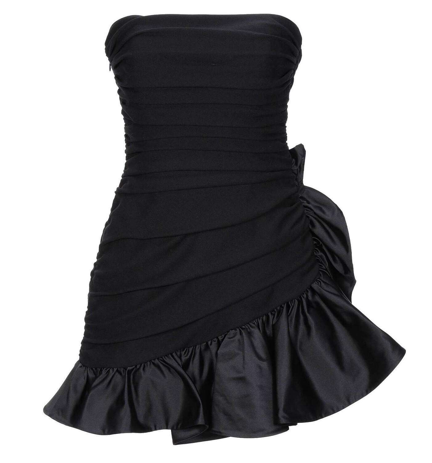 

Короткое платье из холодной шерсти с оборками CELINE, черный
