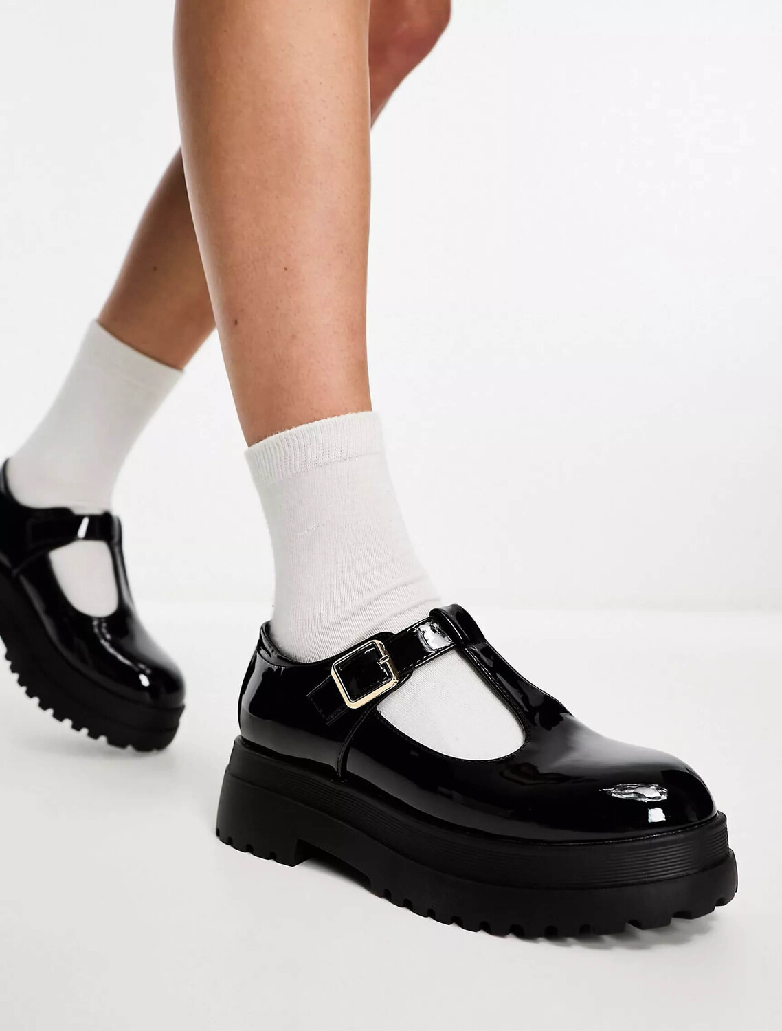 

Лакированные туфли Glamorous Chunky T-bar Mary Janes, черный