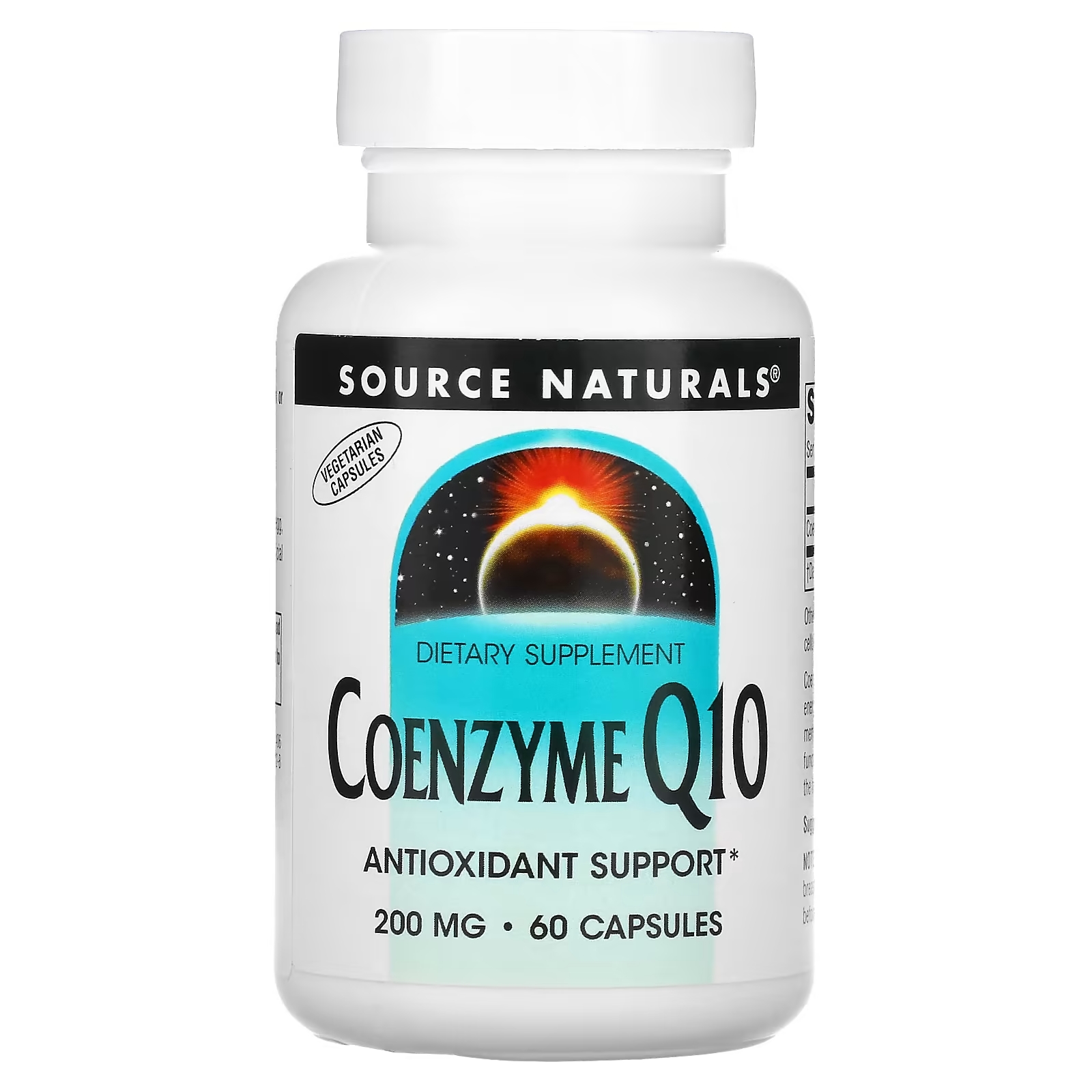 Source Naturals коэнзим Q10 200 мг, 60 капсул коэнзим q10 source naturals 100 мг 60 мягких таблеток