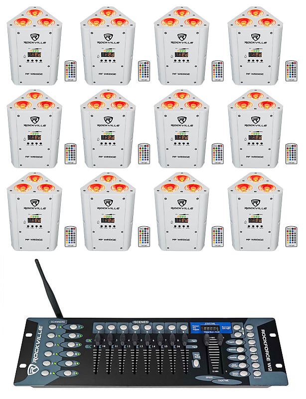 

Комплект Rockville RF WEDGE WHITE RGBWA + UV Батарея Wireless DMX Up Lights + Контроллер RF WEDGE WHITE + Rockforce W2