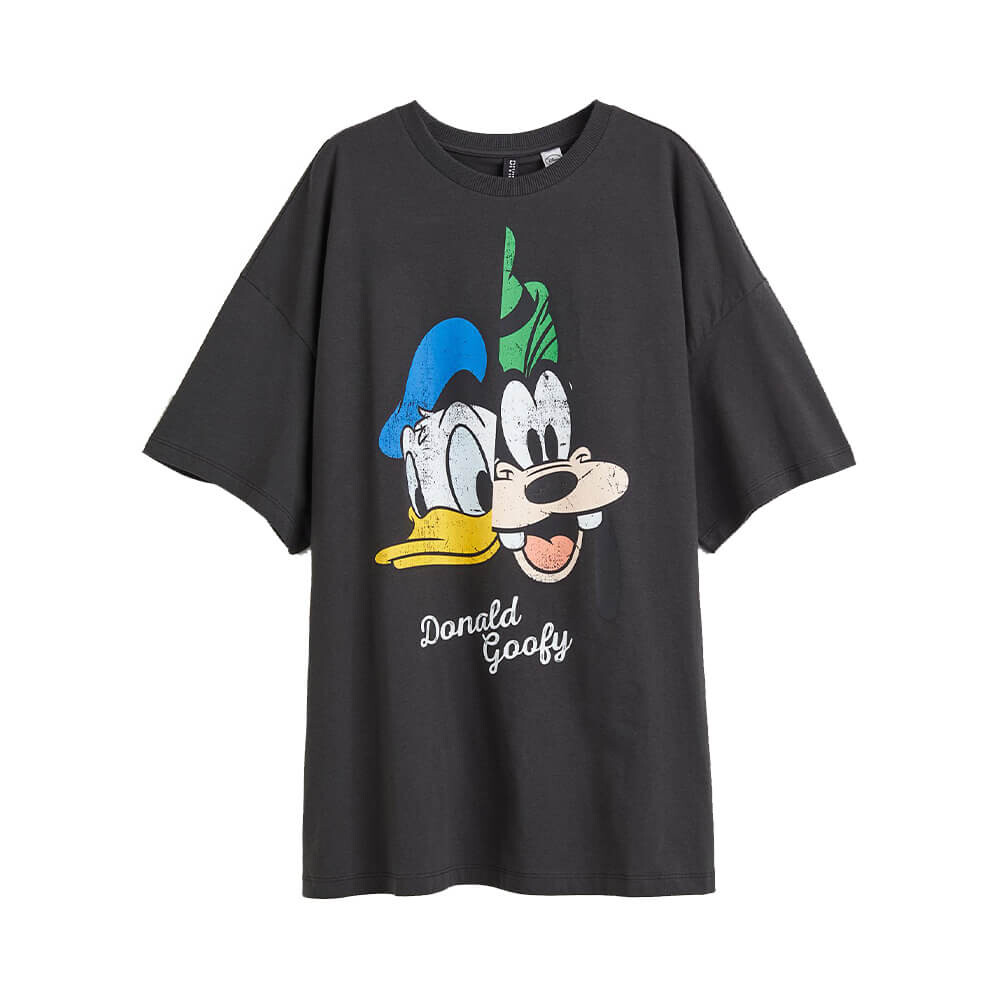 

Футболка H&M Oversized Printed Disney, чёрный