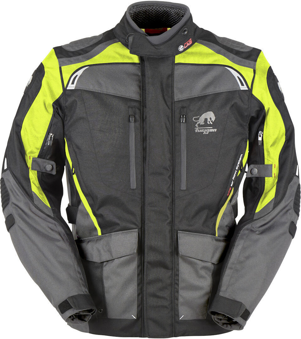 Куртка текстильная Furygan Apalaches мотоциклетная, черный/серый/неоновый мотоциклетная текстильная куртка khao air modeka черный серый неоновый