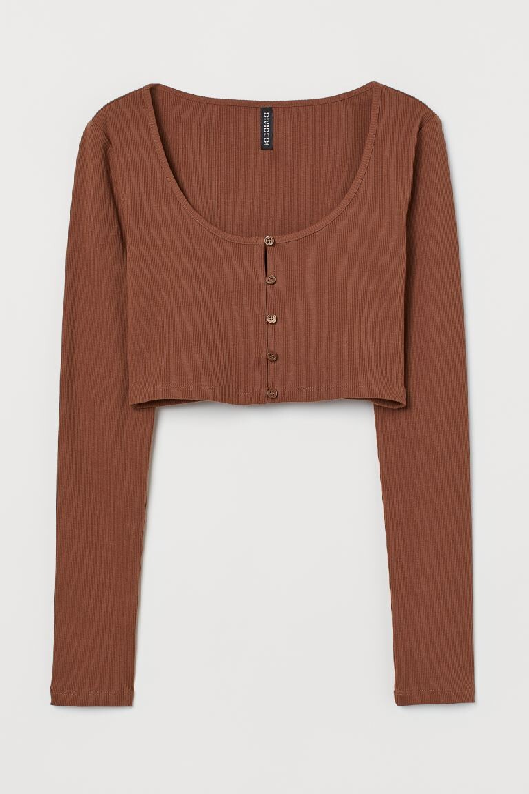 

Укороченный топ H&M, коричневый