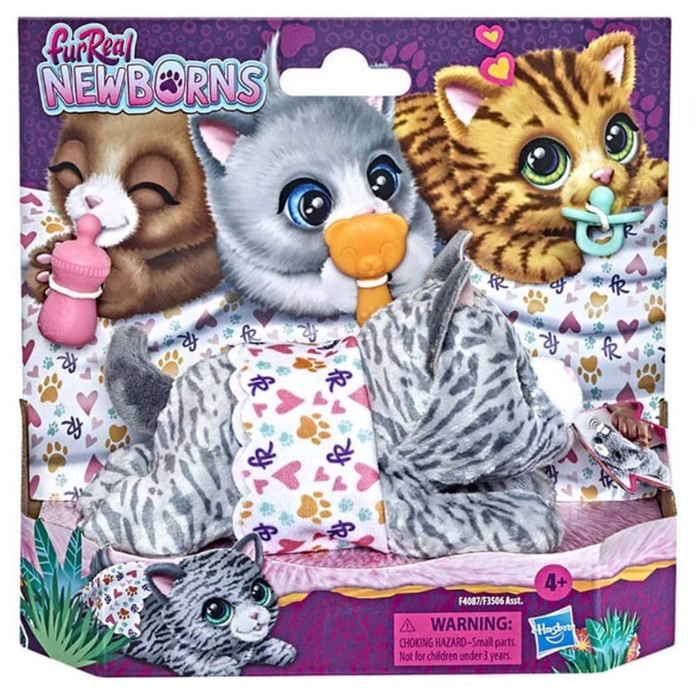 Интерактивная игрушка Furreal Friends Kitty Plush Sound, серый