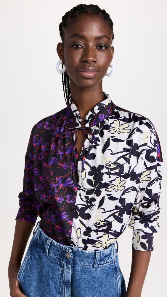 

Блуза Snow Xue Gao Asymmetric Tie Neck, фиолетовый