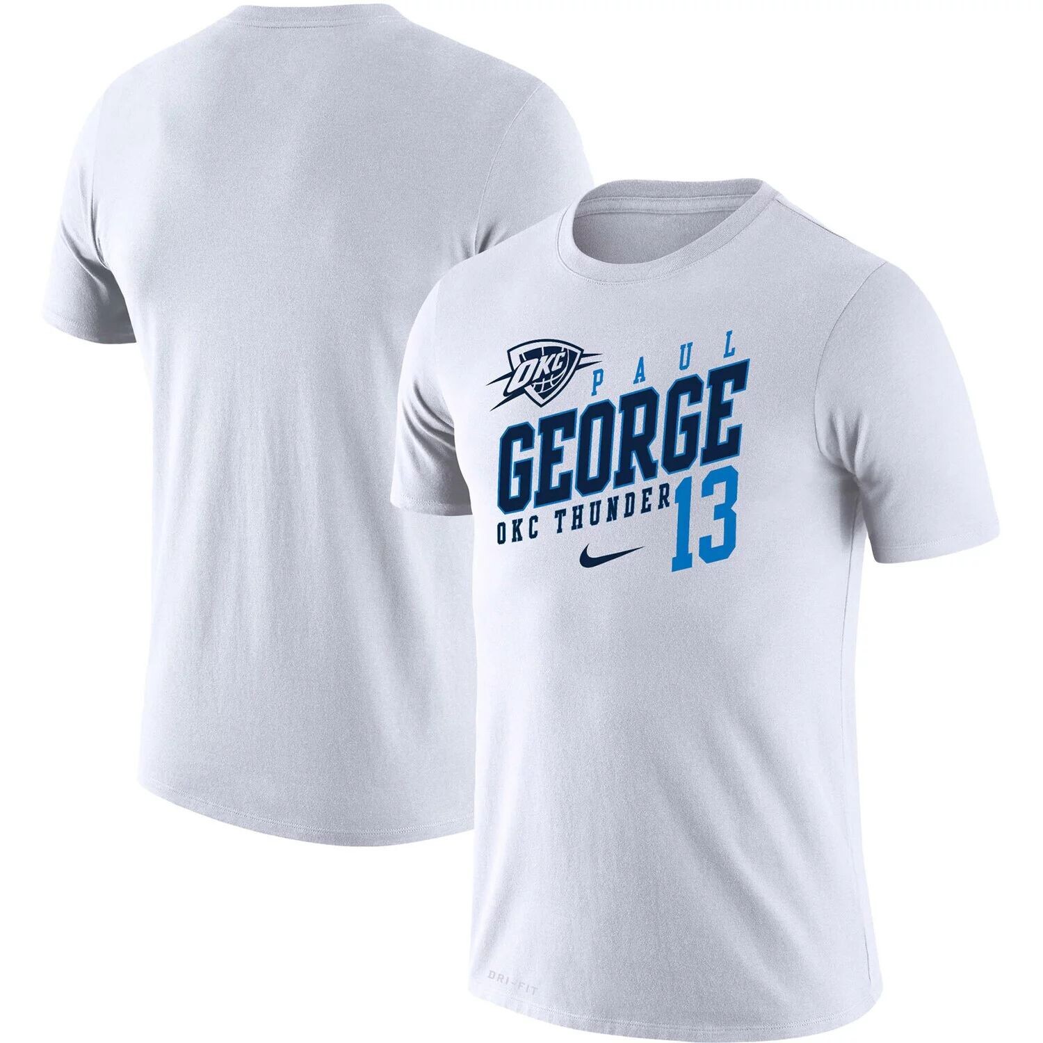 

Мужская футболка Paul George White Oklahoma City Thunder Player Performance Nike