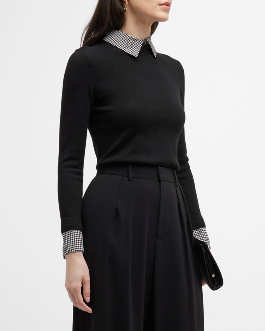 

Свитер Porla с воротником в ломаную клетку Alice + Olivia
