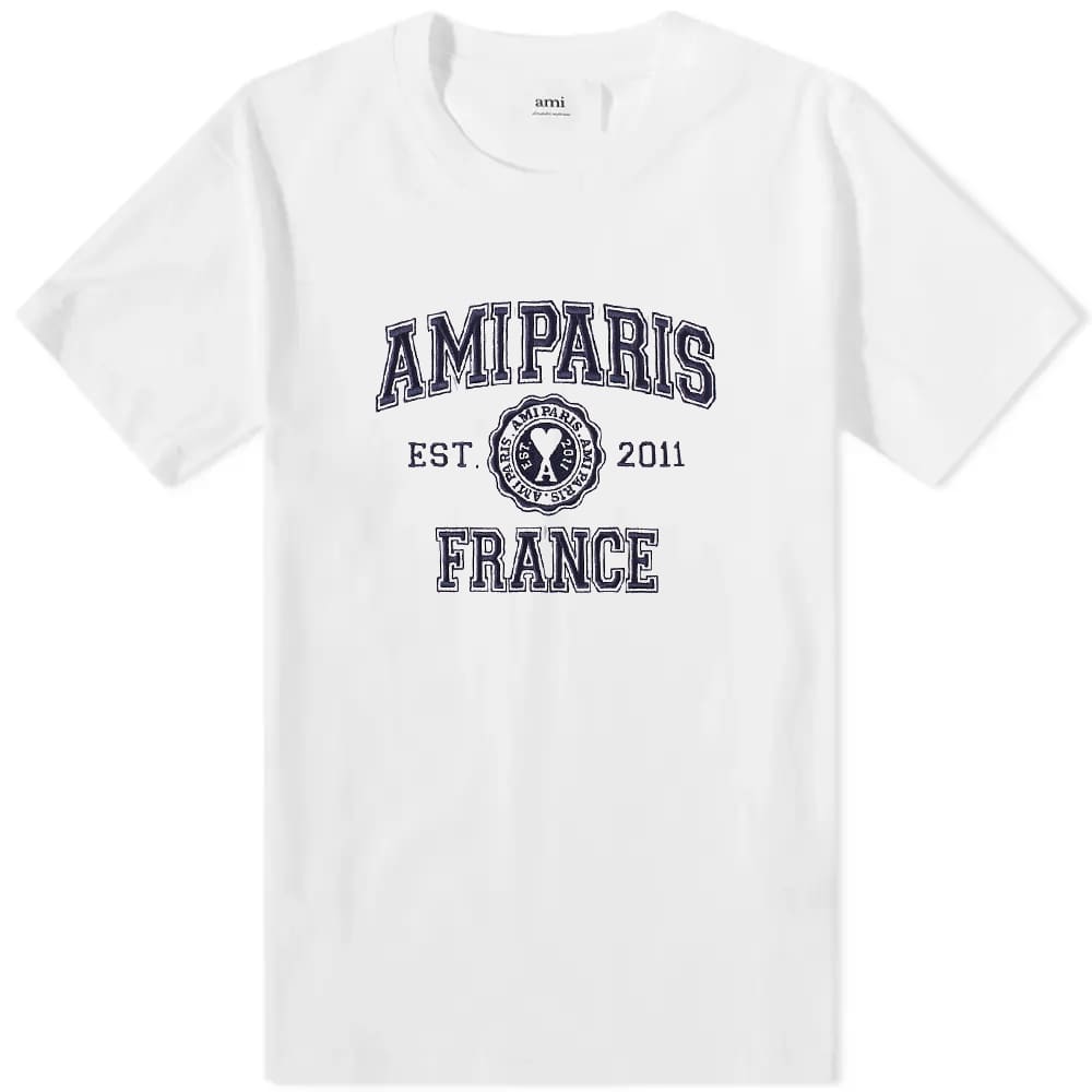 цена Футболка AMI Paris Varsity Logo Tee