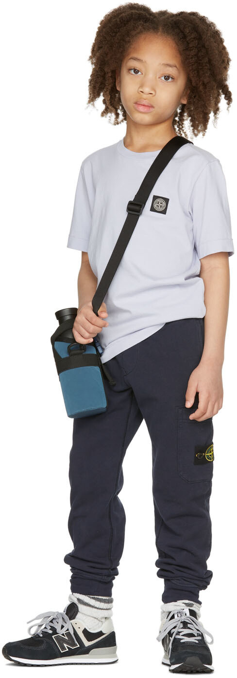 

Детская фиолетовая футболка с логотипом Stone Island Junior