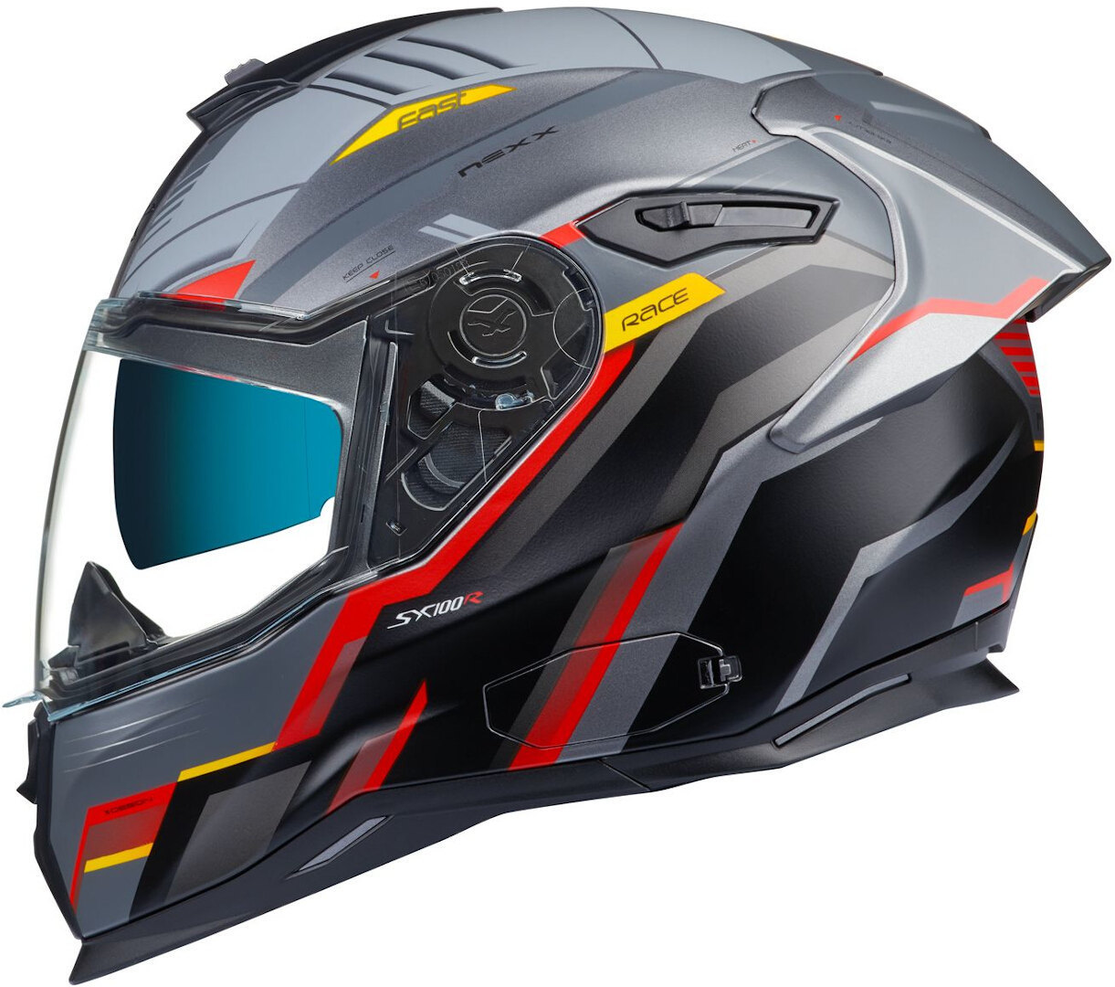 Шлем Nexx SX.100R Gridline, серый/красный