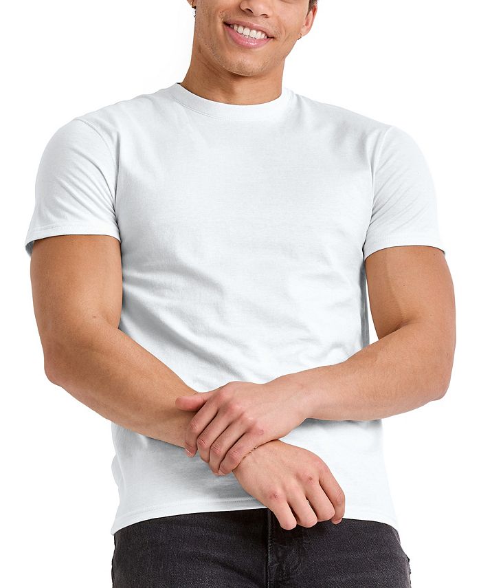 хлопковая мужская футболка с коротким рукавом белый xl Мужская хлопковая футболка Originals с коротким рукавом Hanes, белый