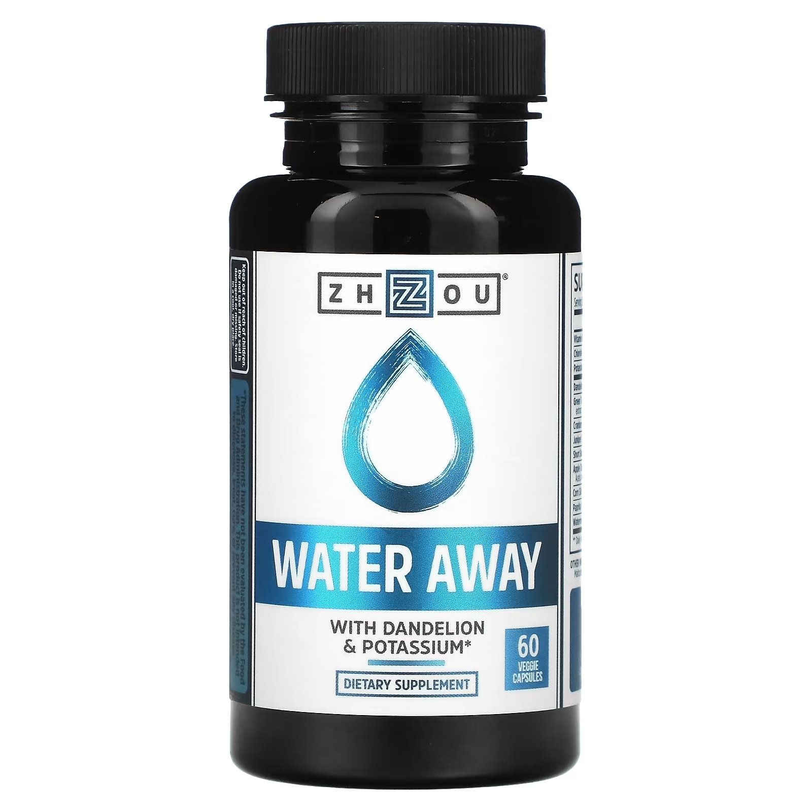 Zhou Nutrition Water Away с одуванчиком и калием, 60 капсул