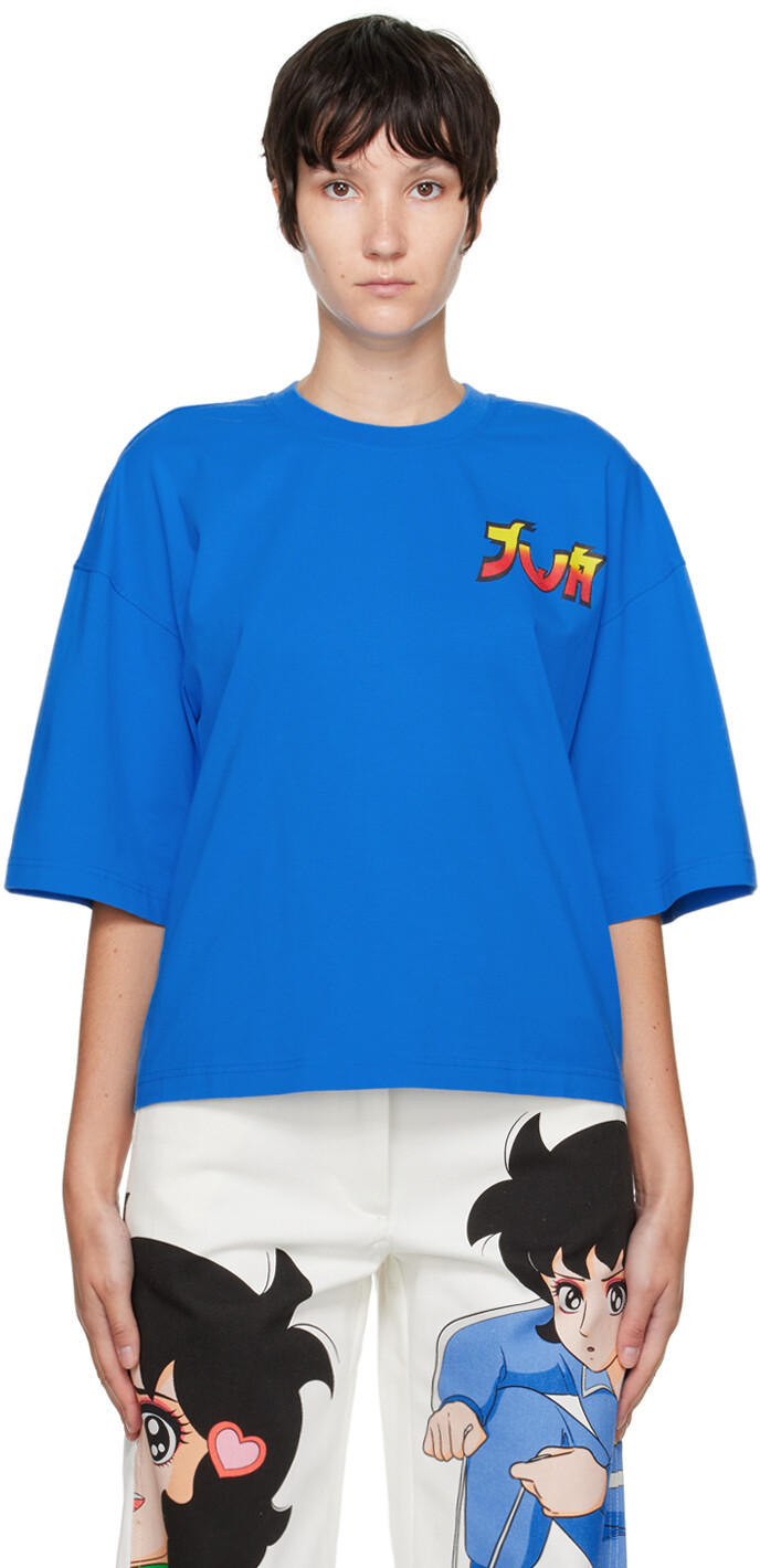 

Синяя футболка с рисунком JW Anderson, Синий