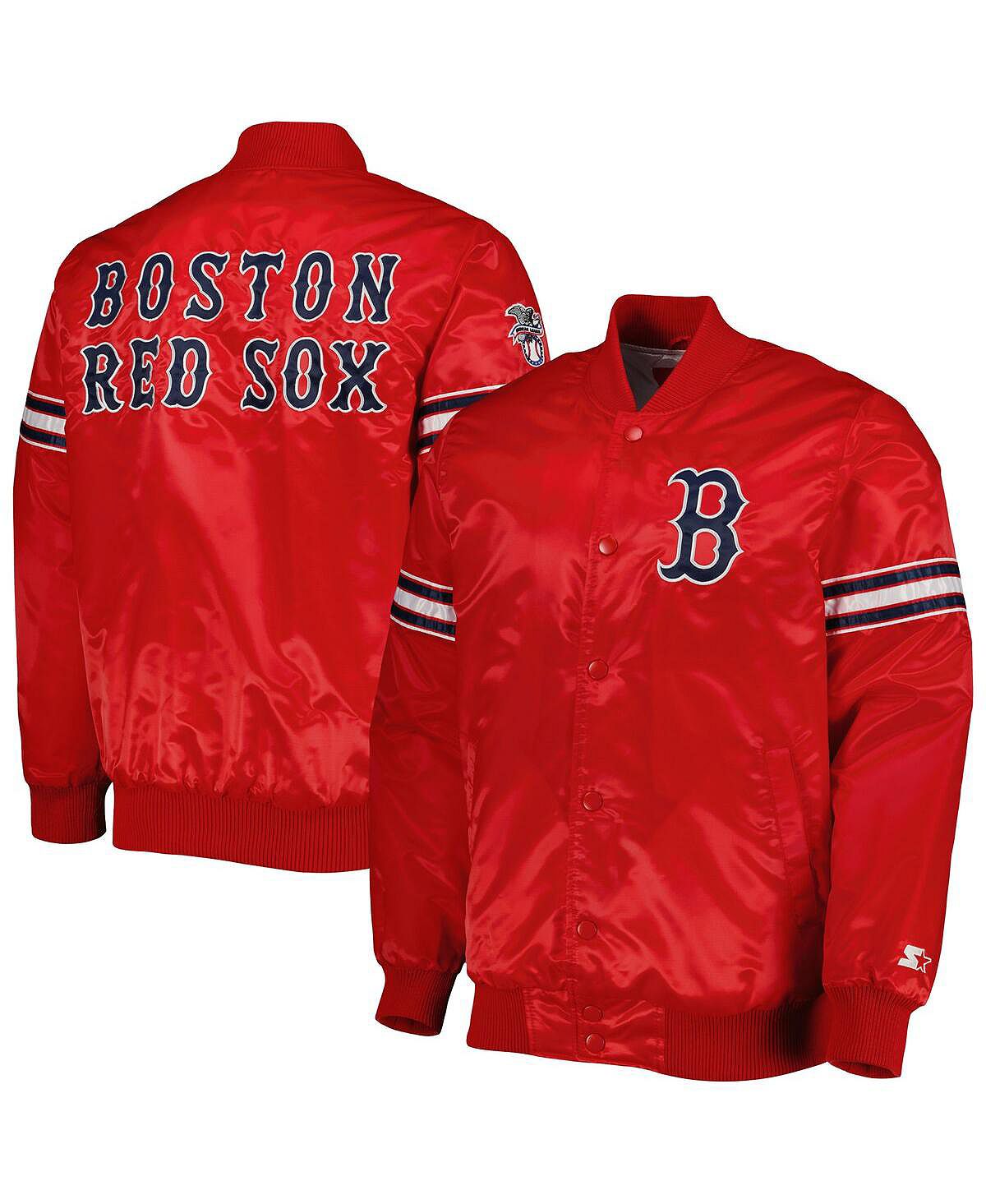 Мужская красная атласная университетская куртка boston red sox pick and roll на застежках Starter, красный 500pcs roll red