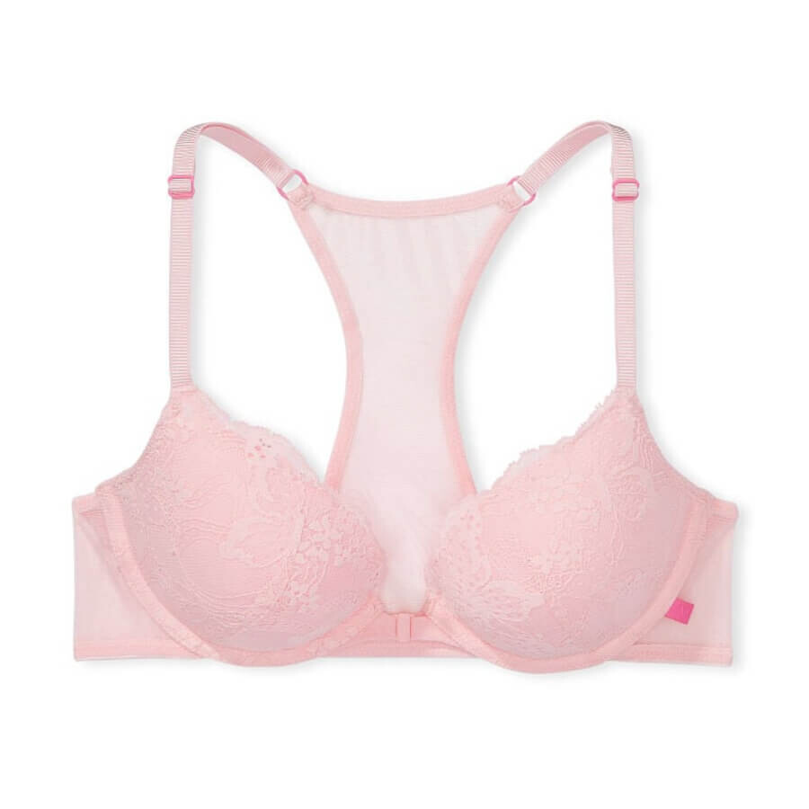 

Бюстгальтер на косточках Victoria's Secret Sexy Tee T-Back Lace Push-Up, розовый
