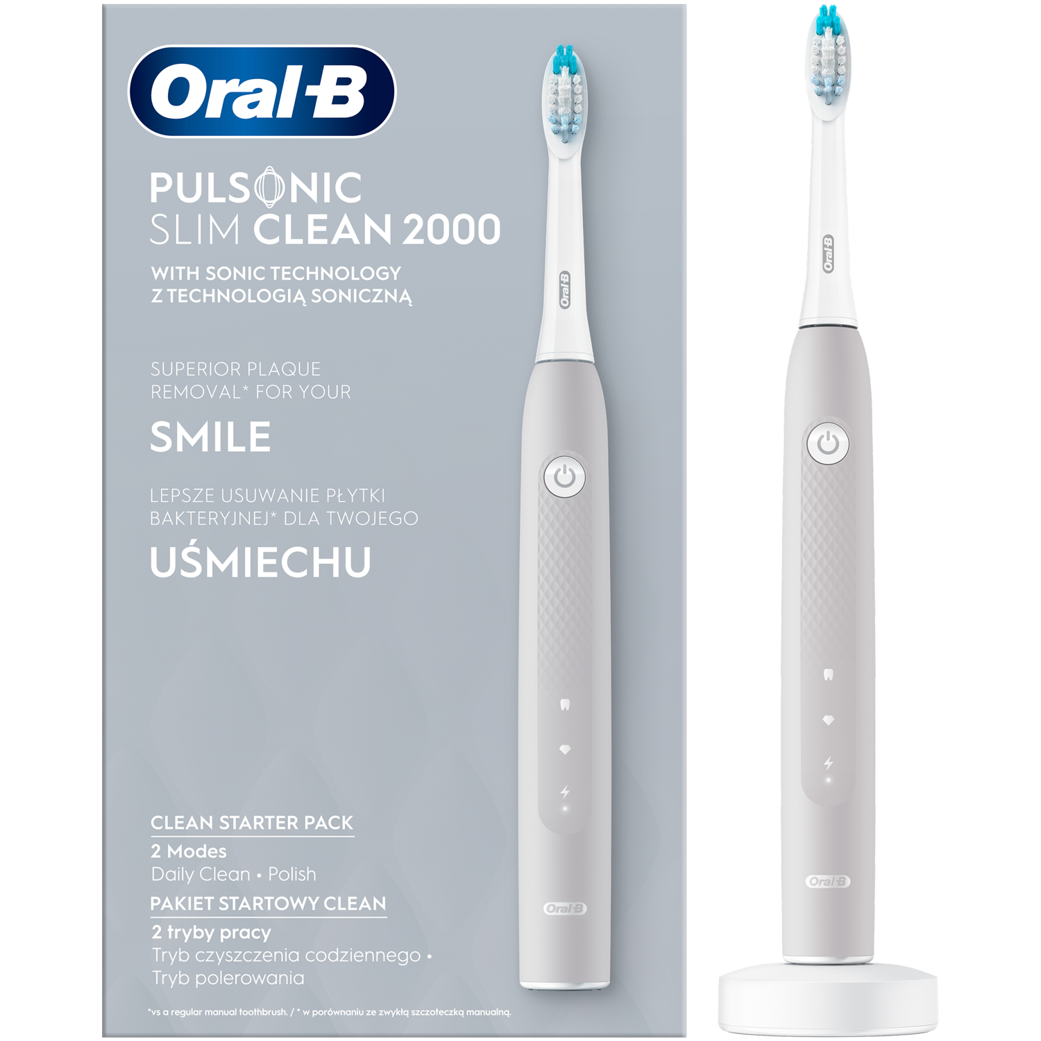 Зубная щетка Oral-B Pulsonic Slim Clean 2000 Grey