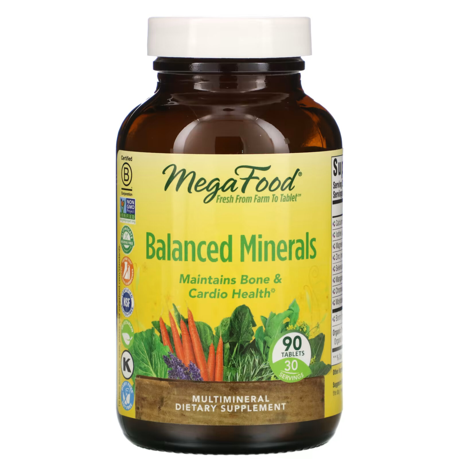 MegaFood, сбалансированный комплекс микроэлементов, 90 таблеток сбалансированный комплекс витаминов группы в megafood 90 таблеток
