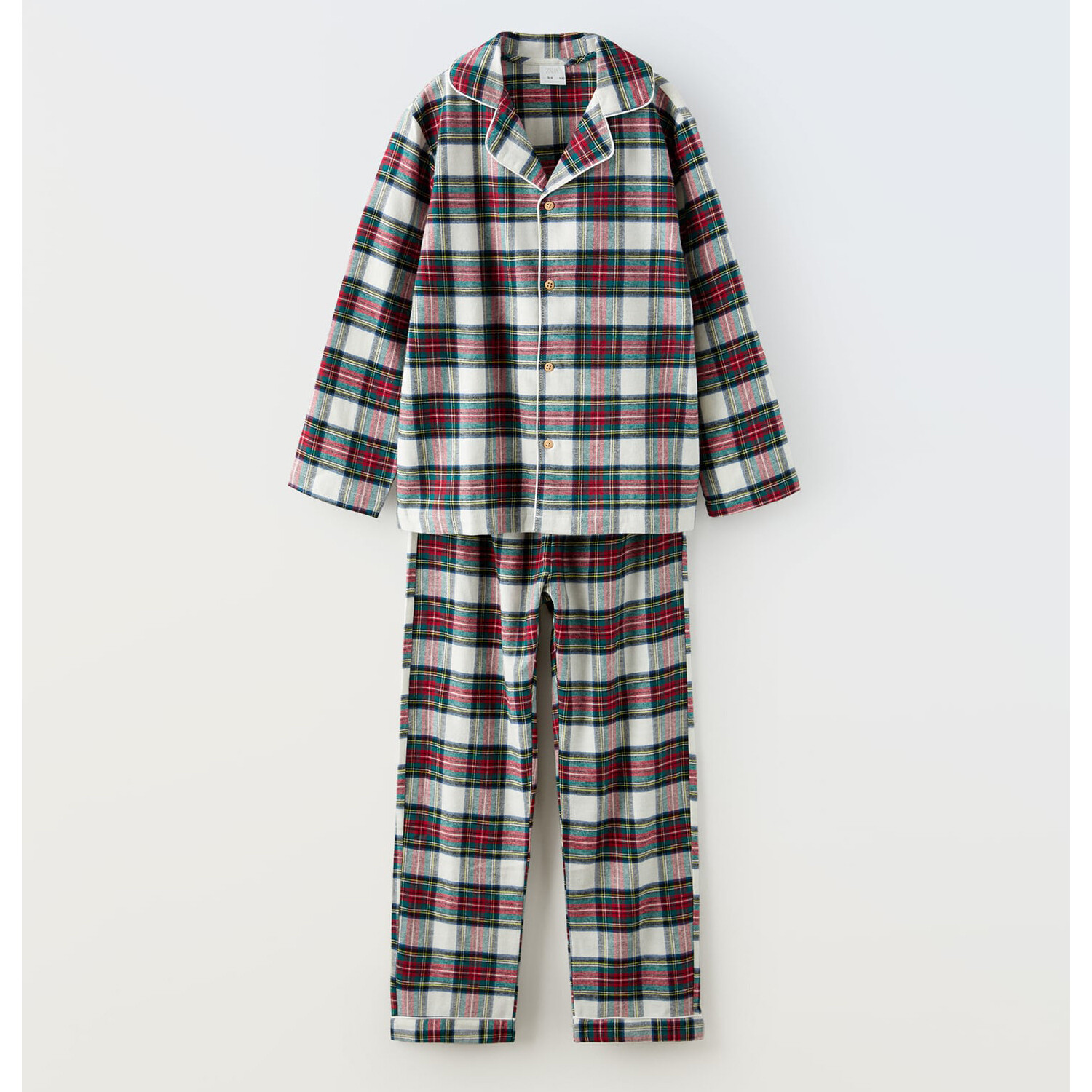 

Детская пижама Zara Check Flannel, слоновая кость