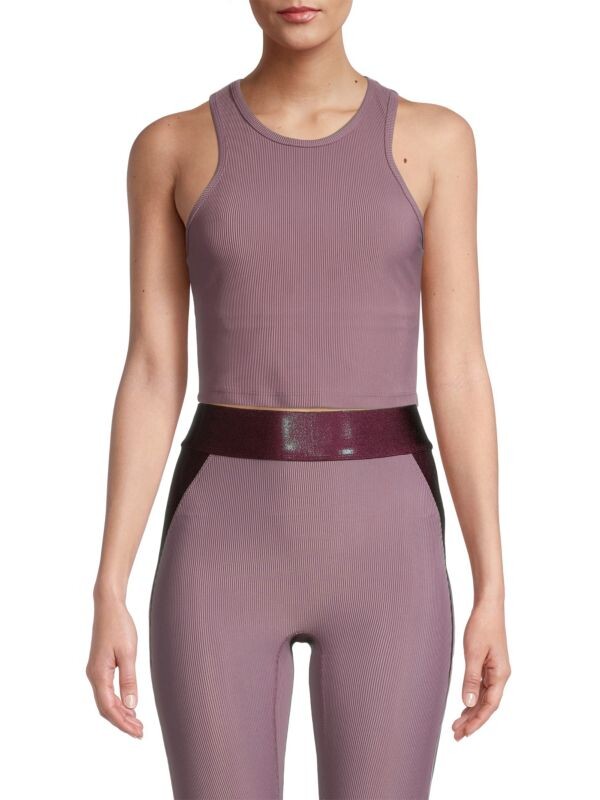 

Укороченный топ из трикотажа в рубчик Heroine Sport Mauve