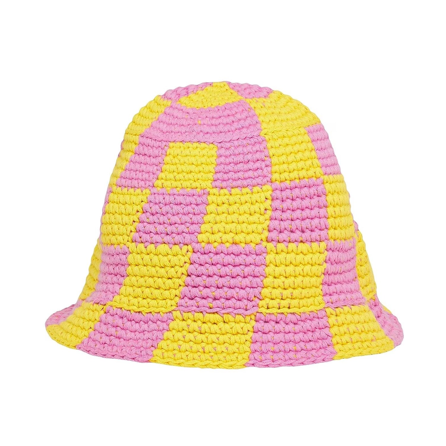 

Панама 8 By Yoox Crochet Check, желтый/розовый