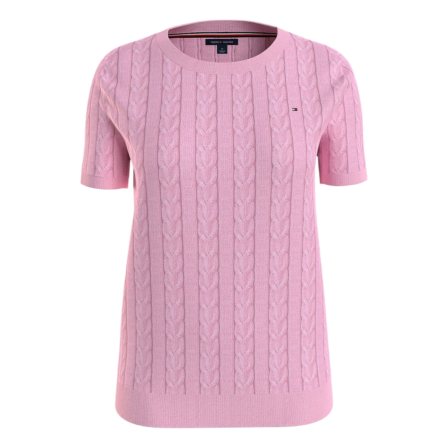 

Джемпер Tommy Hilfiger Short-sleeve Cable Knit, розовый