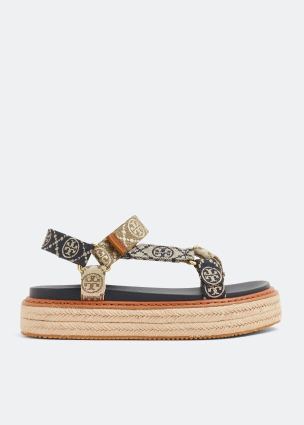 

Сандалии TORY BURCH T Monogram rope sandals, синий