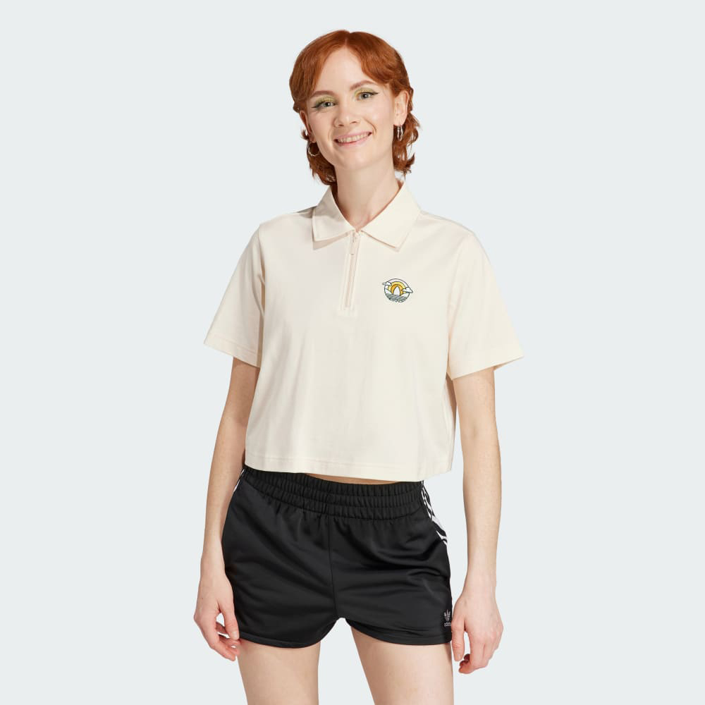 Футболка Adidas Originals Cropped Polo Shirt, Белый