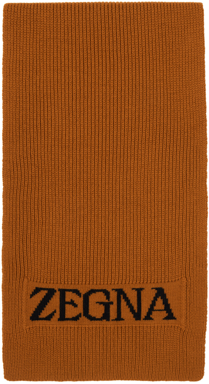 

Оранжевый шарф с логотипом ZEGNA