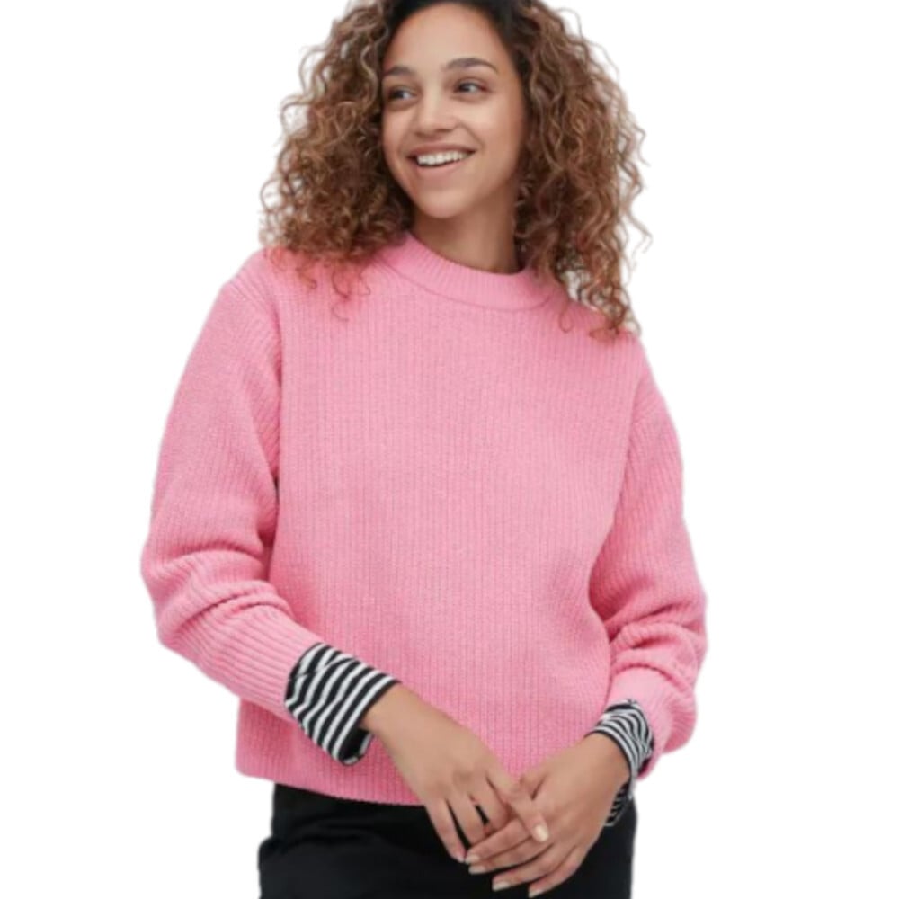 

Джемпер мягкий вязаный с круглым вырезом стирающийся Uniqlo Washable Soft Knit Crew Neck, розовый