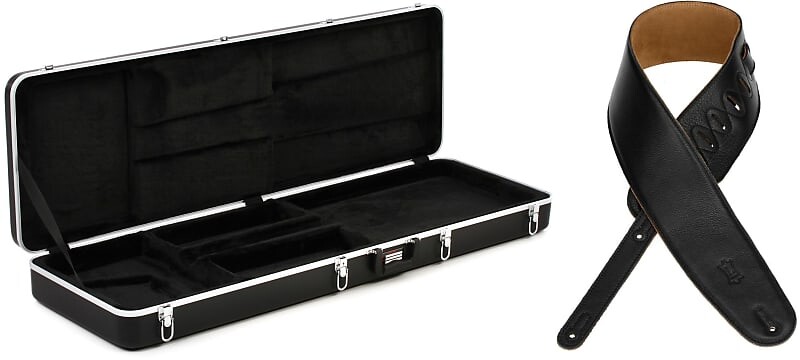 

Gator GC-Bass Deluxe Формованная из АБС-пластика коробка для электробас-гитары с 3,5-дюймовым кожаным ремешком для бас-гитары Levy's M4GF - черный Gator + Levy's GC-Bass=1 M4GF-BLK=1