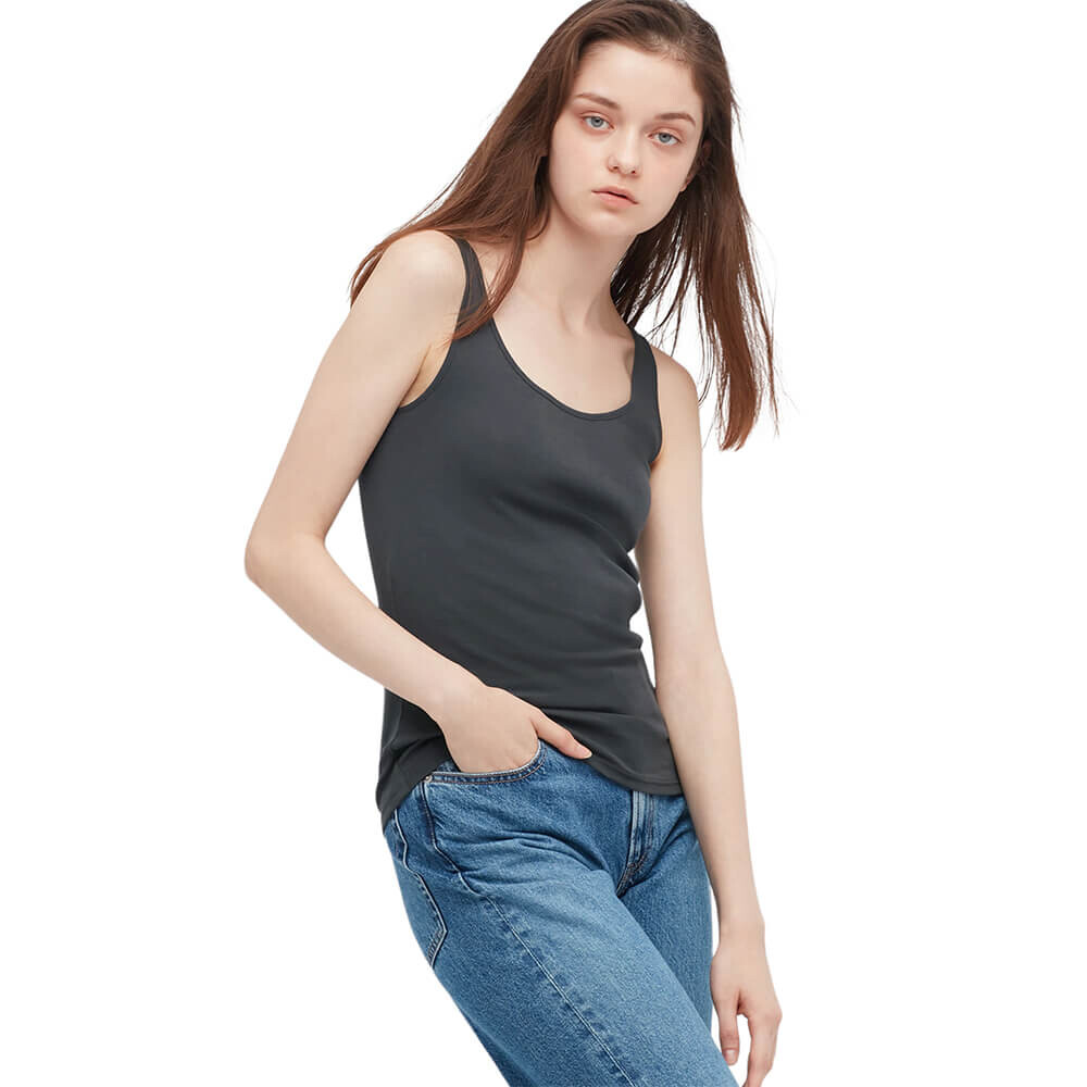 

Топ Uniqlo Cotton Tank, тёмно-серый