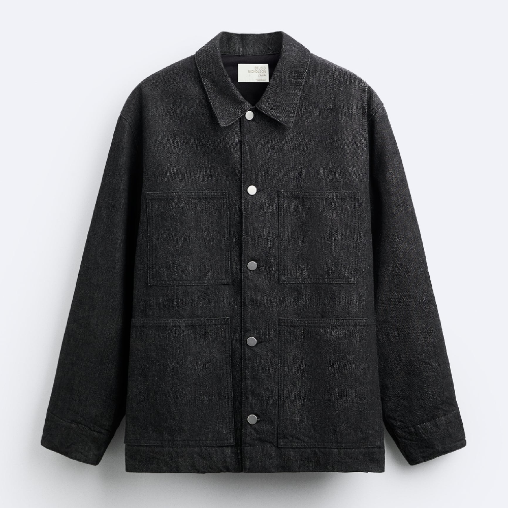Джинсовая куртка Zara X Studio Nicholson, черный куртка с капюшоном x studio nicholson zara серый