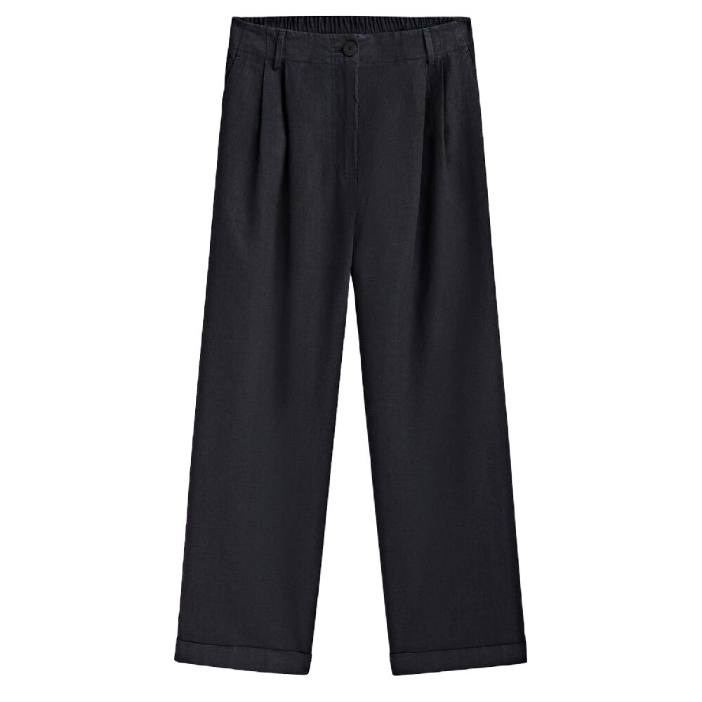 

Брюки Massimo Dutti Linen Blend Darted, темно-синий