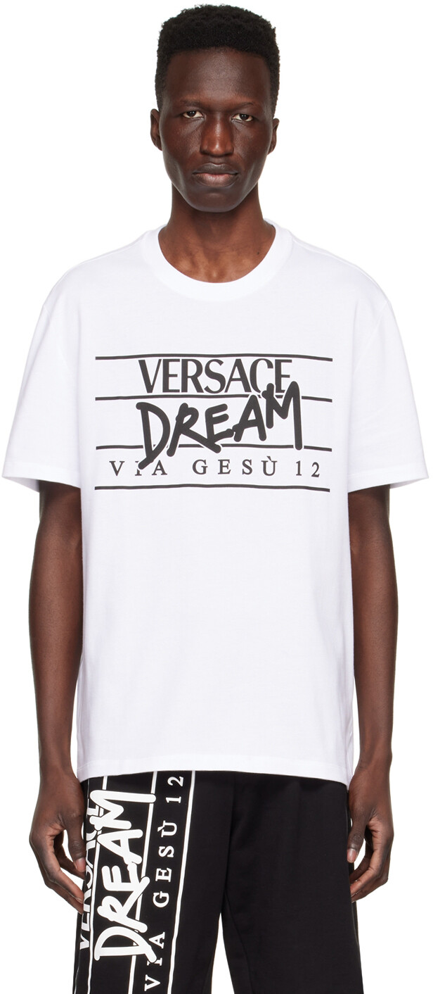 

Белая хлопковая футболка Versace