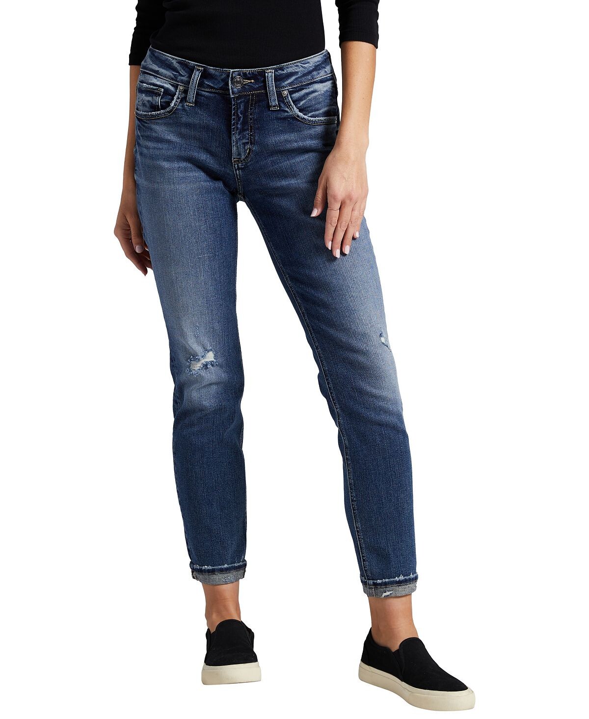 

Женские зауженные джинсы-бойфренды со средней посадкой Silver Jeans Co.