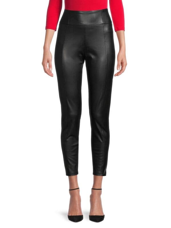 

Леггинсы BCBGMAXAZRIA из искусственной кожи с высокой талией, черный