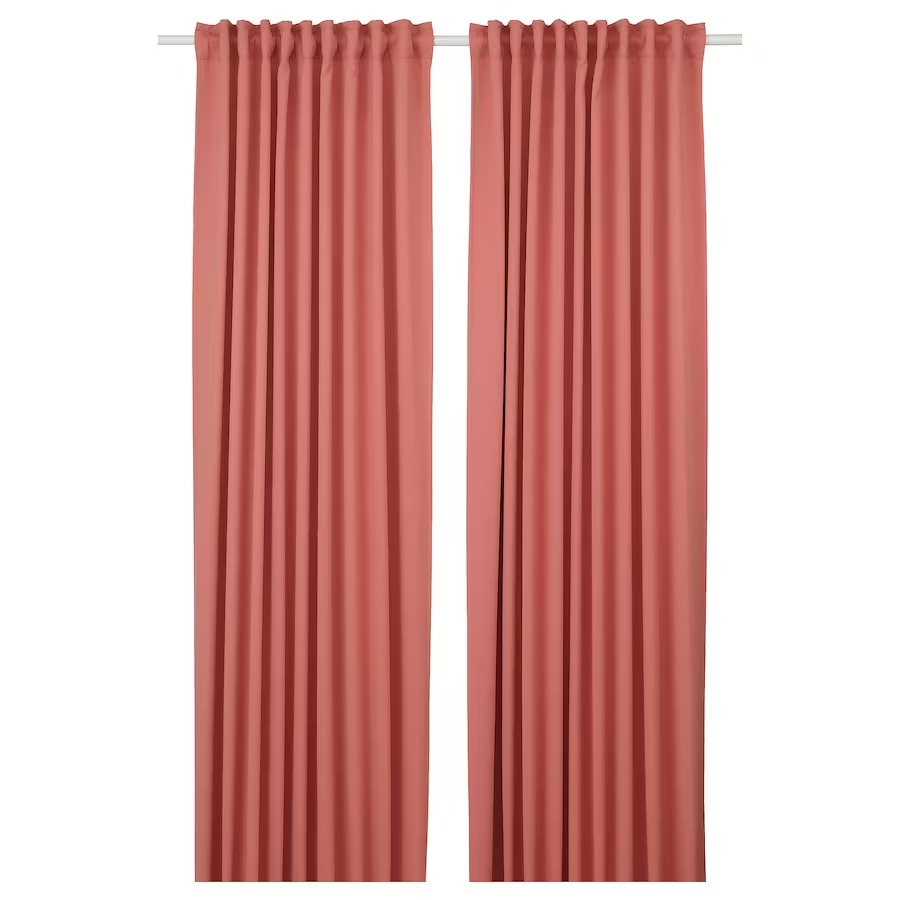 цена Затемняющие шторы Ikea Majgull, 2 шт., 145x250 см, розовый
